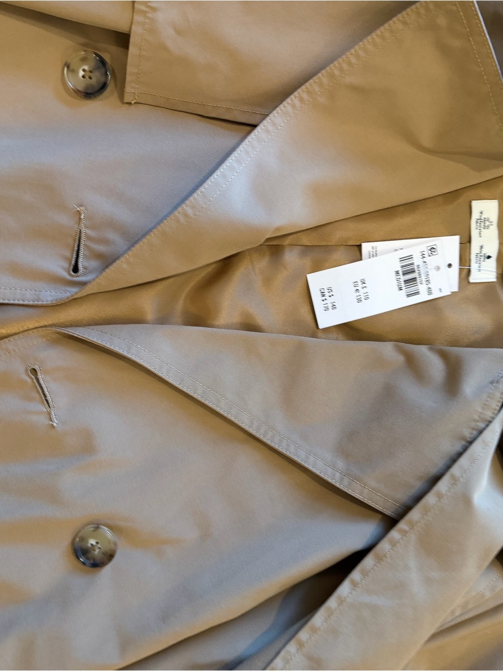 Abercrombie & Fitch Tan Trench Coat with Belt - Picture 3 of 12